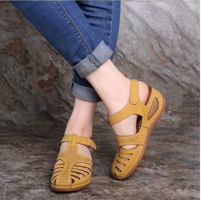 ÉVORÉ™｜レトロサンダル・厚底ウェッジ・通気デザイン